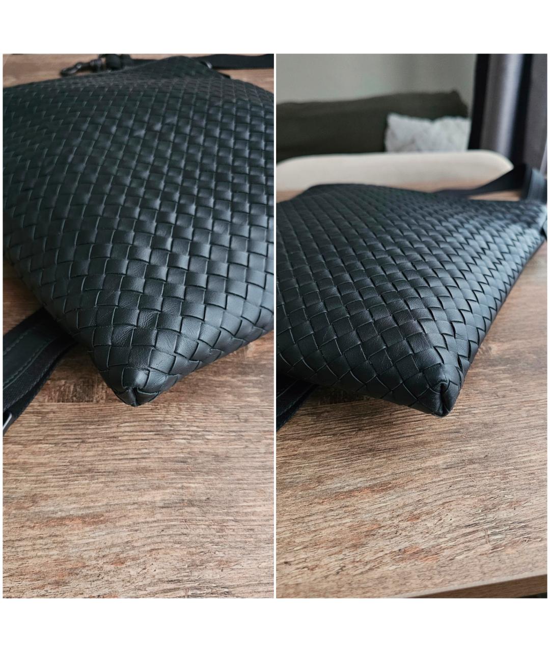 BOTTEGA VENETA Черная кожаная сумка на плечо, фото 7
