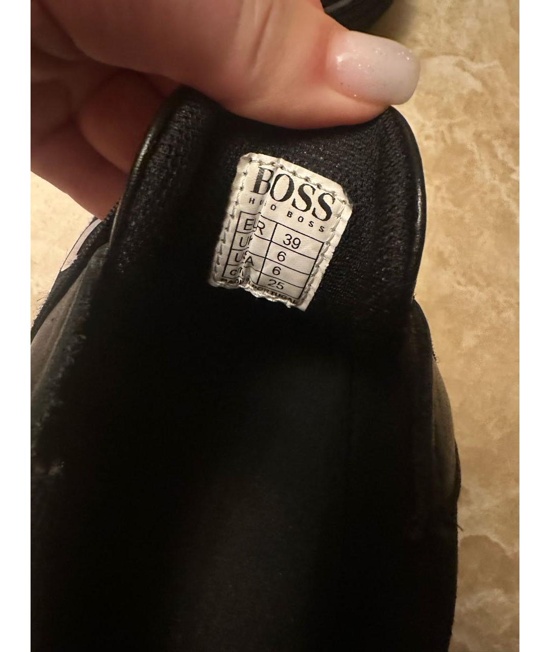 HUGO BOSS Черные кожаные ботинки, фото 5