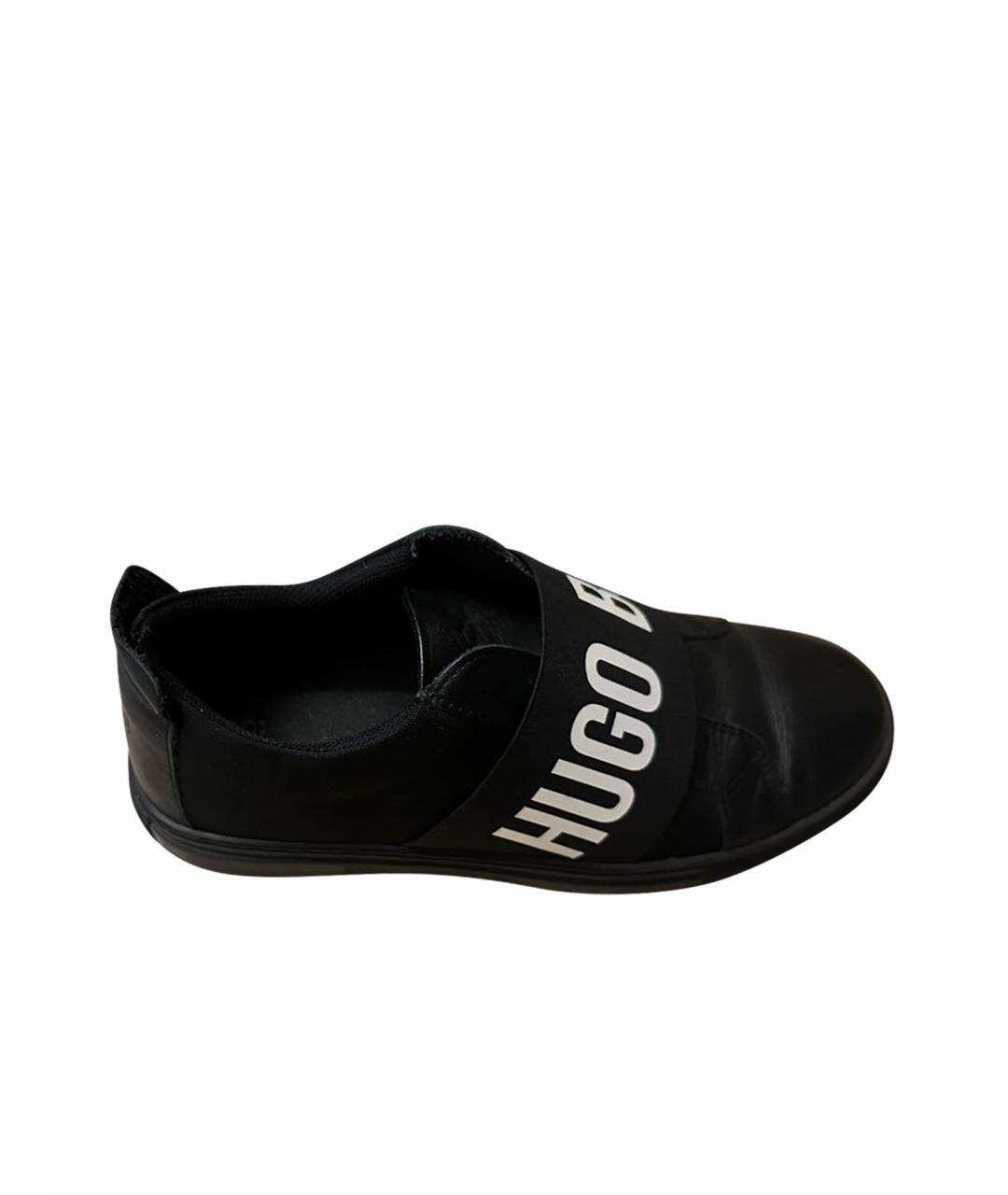 HUGO BOSS Черные кожаные ботинки, фото 1