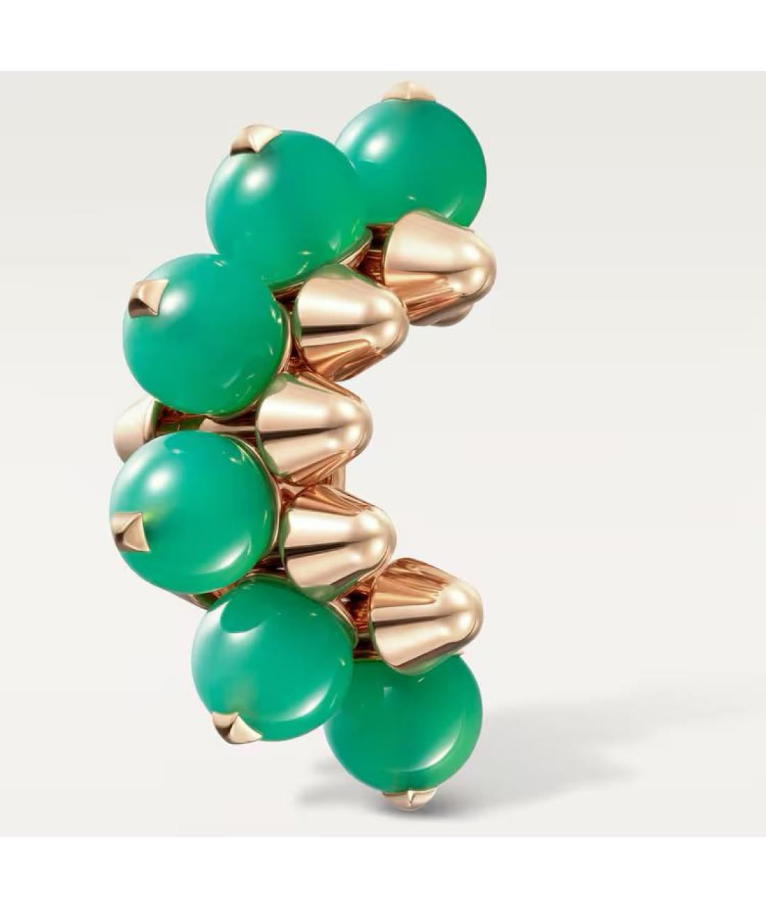 CARTIER Зеленые серьги из желтого золота, фото 4