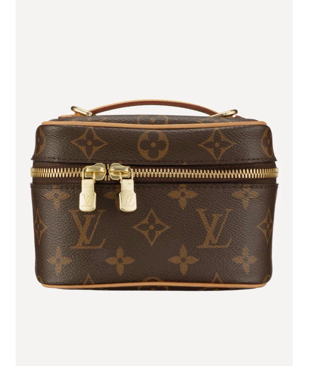 LOUIS VUITTON Коричневая косметичка из канвы, фото 9