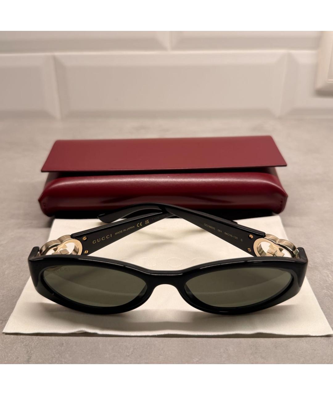 GUCCI Черные пластиковые солнцезащитные очки, фото 3