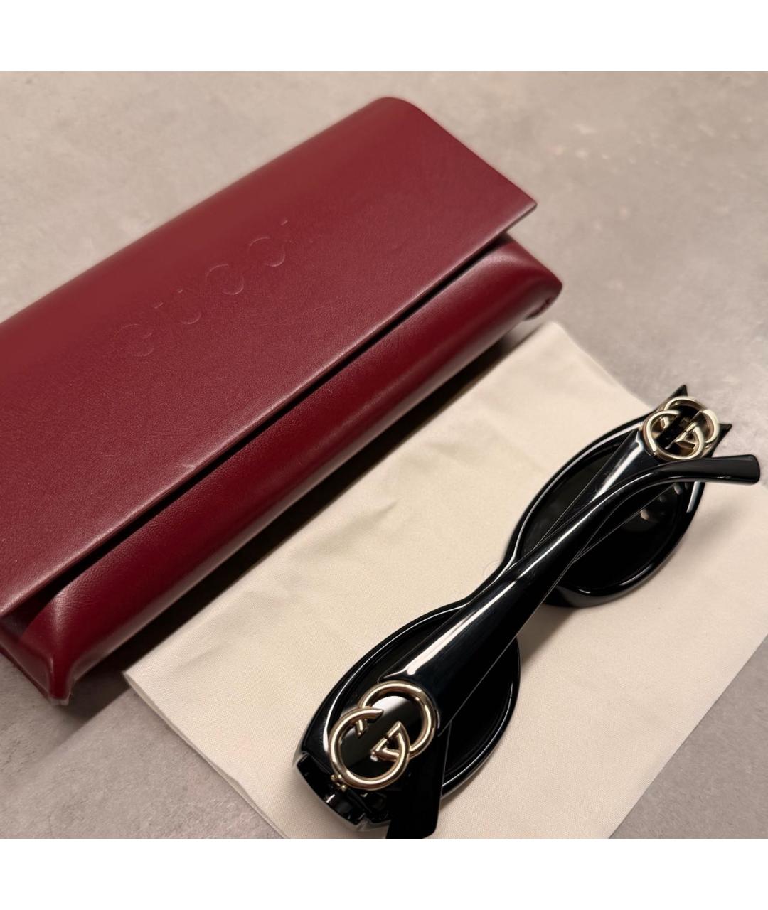 GUCCI Черные пластиковые солнцезащитные очки, фото 4