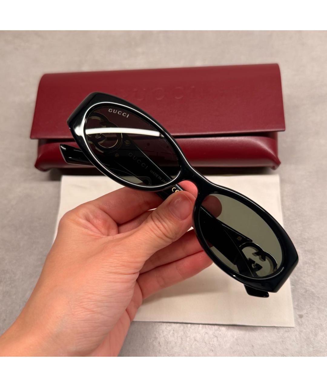GUCCI Черные пластиковые солнцезащитные очки, фото 2