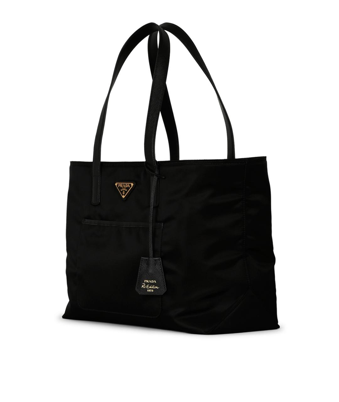 PRADA Черная нейлоновая сумка тоут, фото 3