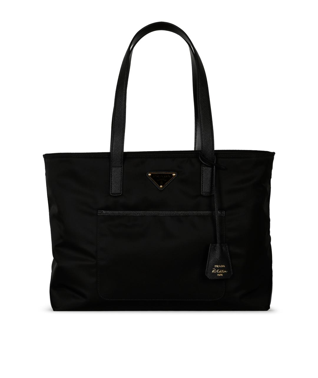 PRADA Черная нейлоновая сумка тоут, фото 1