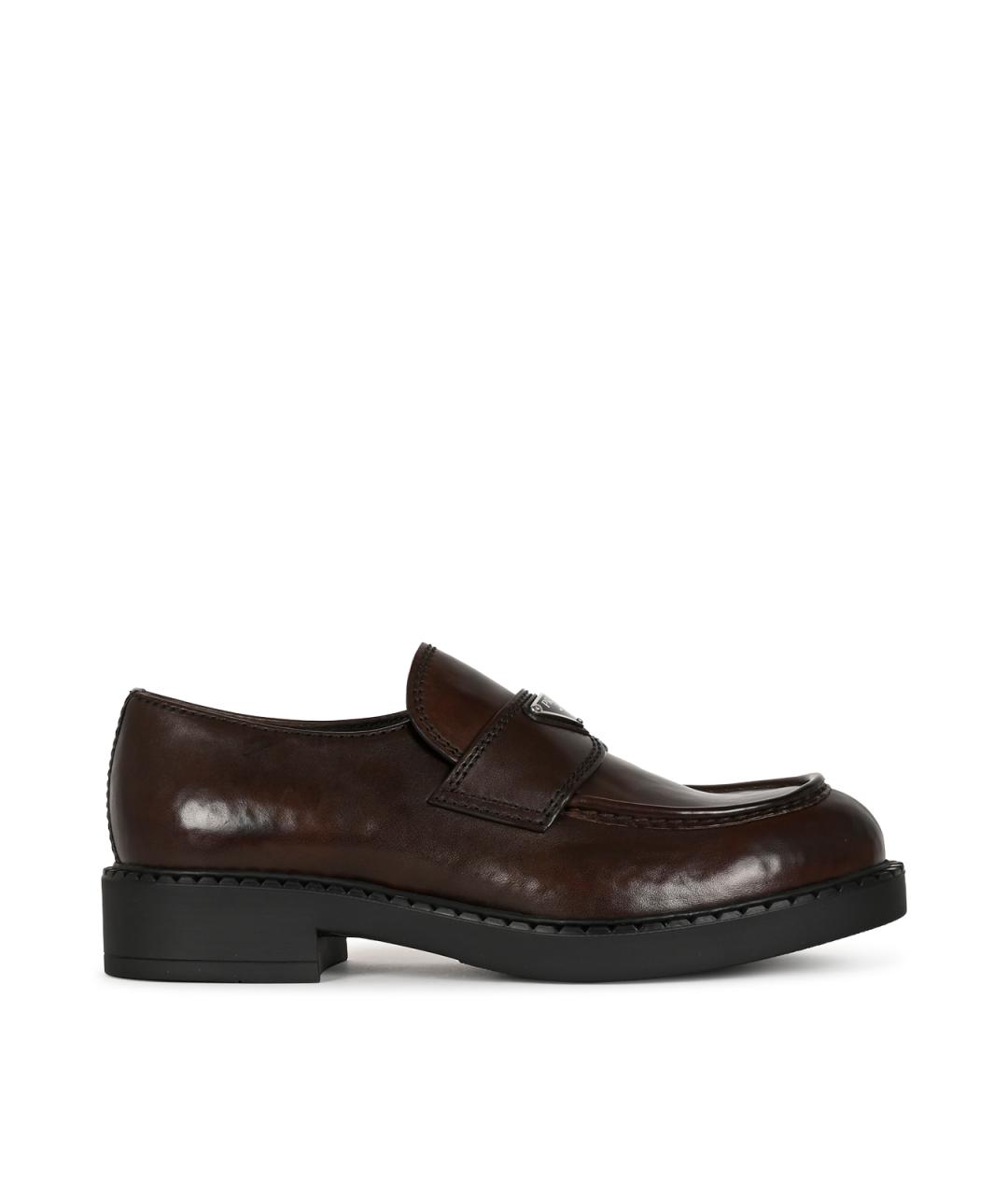 PRADA Коричневые кожаные лоферы, фото 3