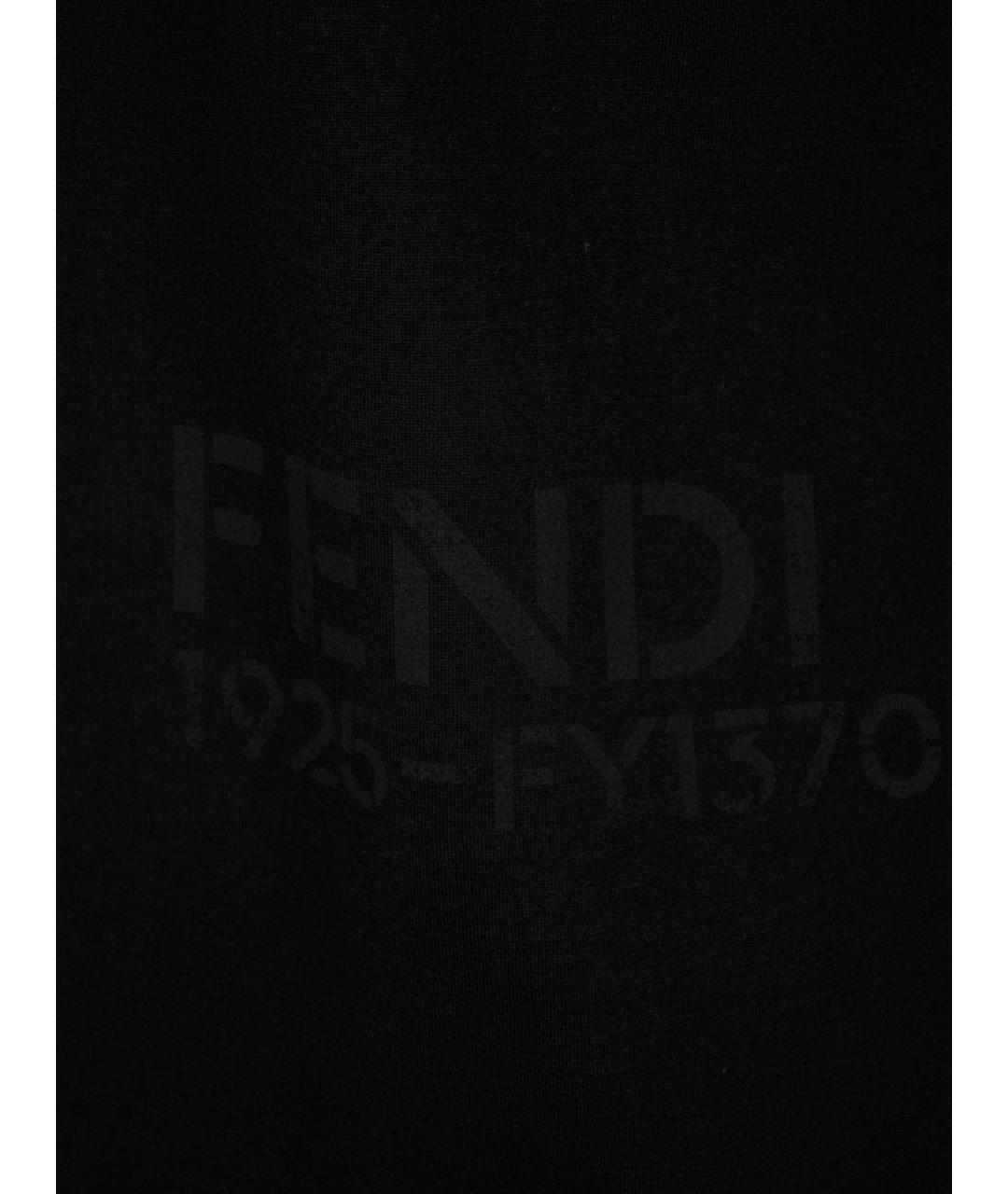 FENDI Черная хлопковая футболка, фото 6