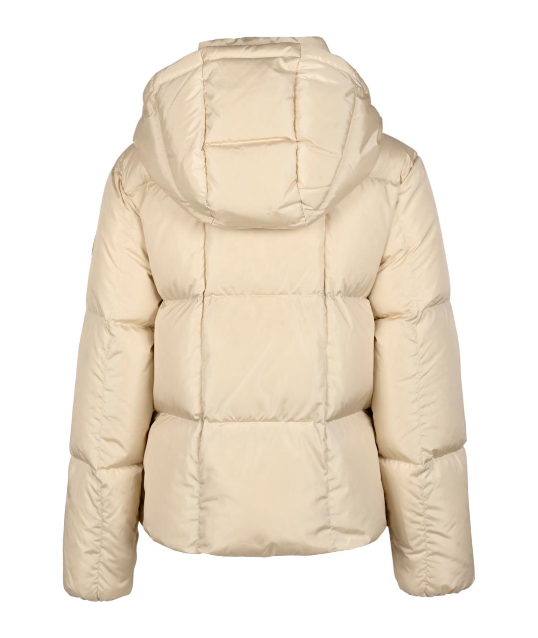 MONCLER Бежевый полиамидовый пуховик, фото 2