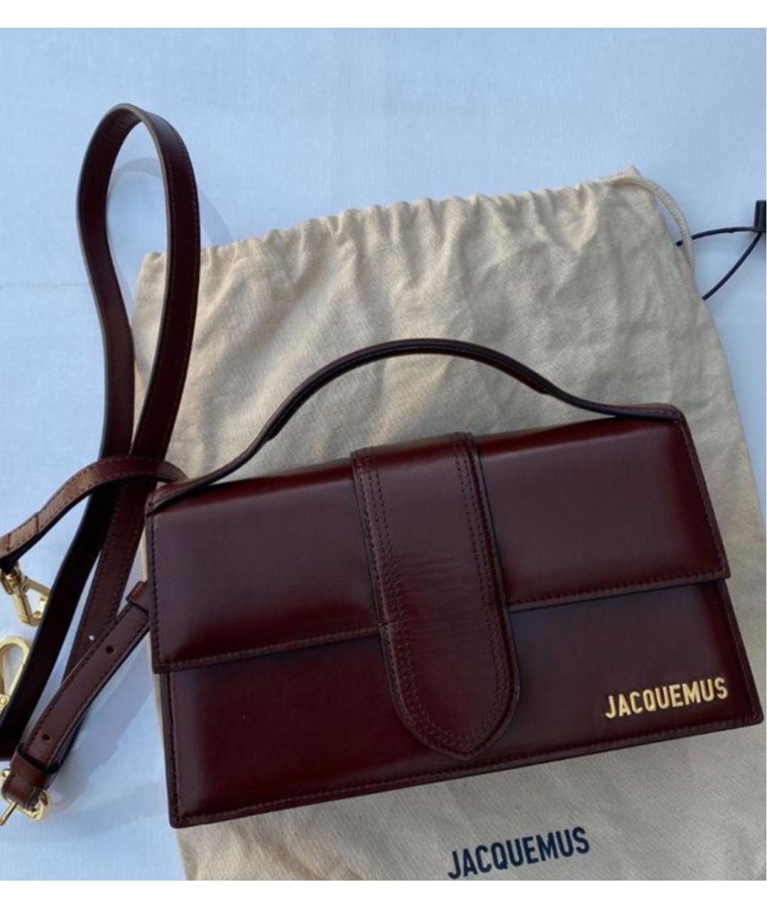 JACQUEMUS Коричневая кожаная сумка через плечо, фото 4
