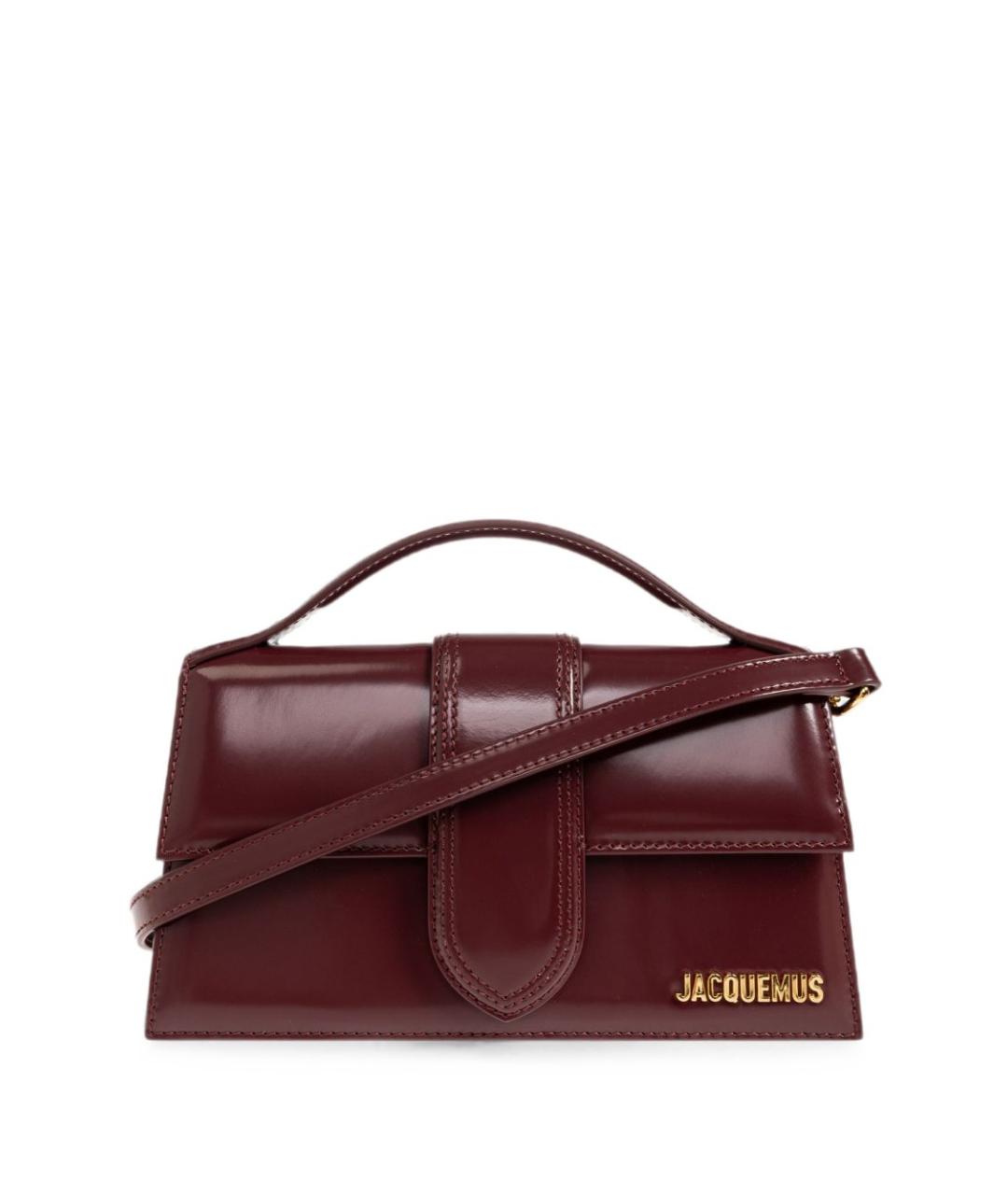 JACQUEMUS Бордовая кожаная сумка через плечо, фото 1