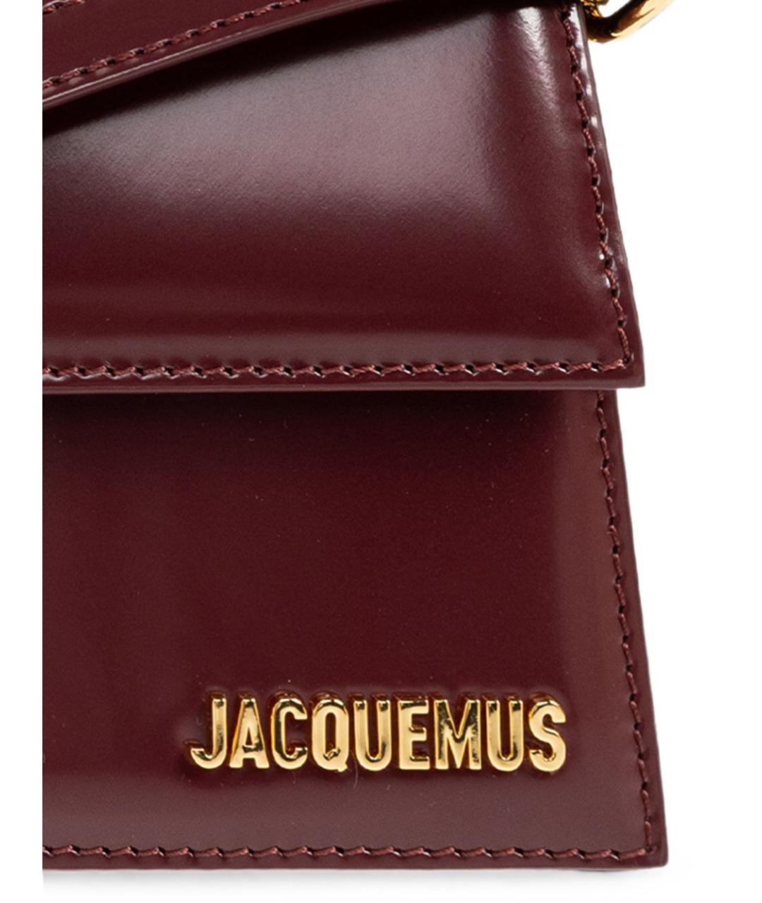 JACQUEMUS Бордовая кожаная сумка через плечо, фото 2