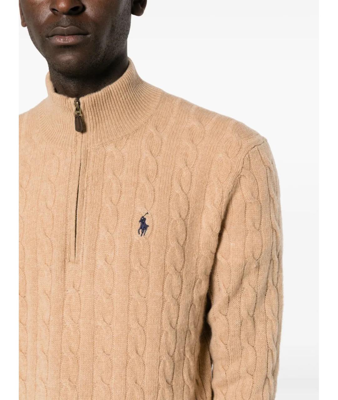 POLO RALPH LAUREN Бежевый шерстяной джемпер / свитер, фото 5