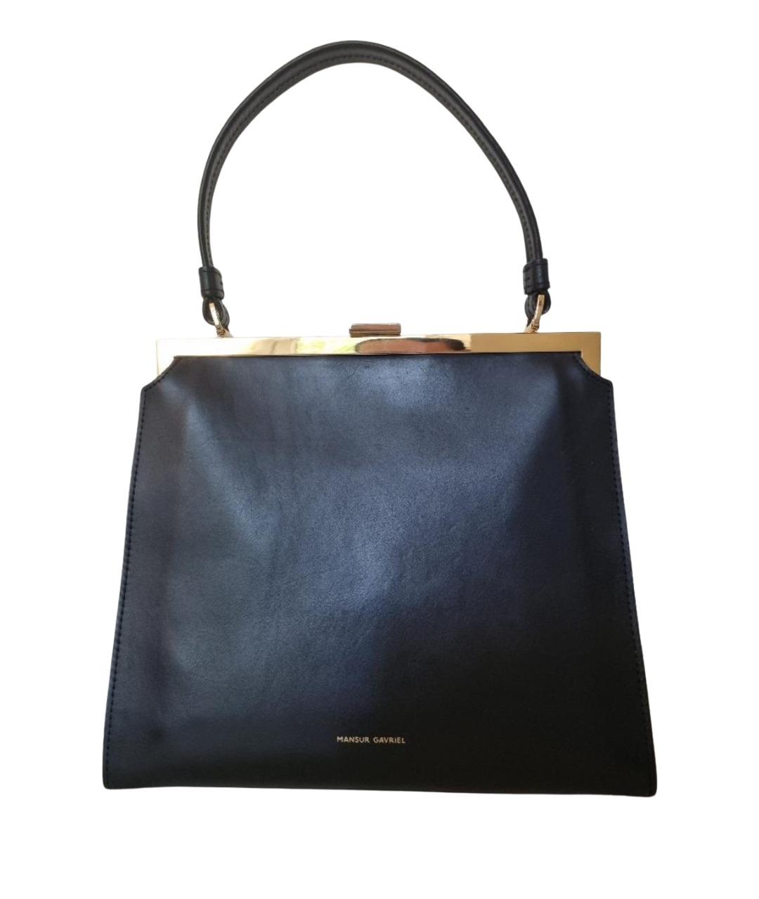 MANSUR GAVRIEL Черная кожаная сумка с короткими ручками, фото 1