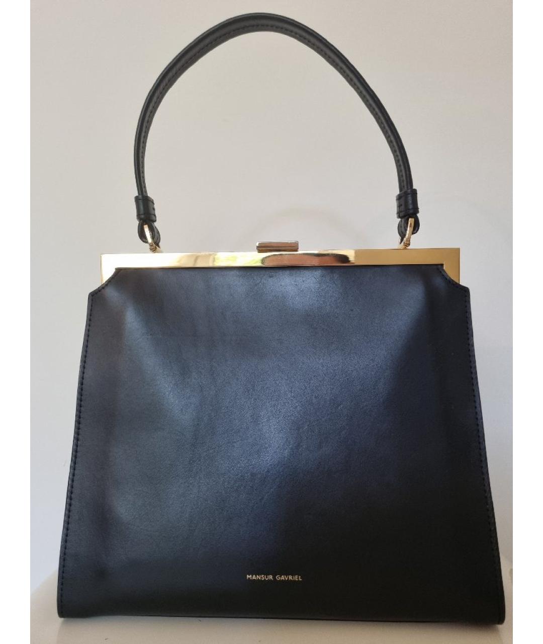 MANSUR GAVRIEL Черная кожаная сумка с короткими ручками, фото 6