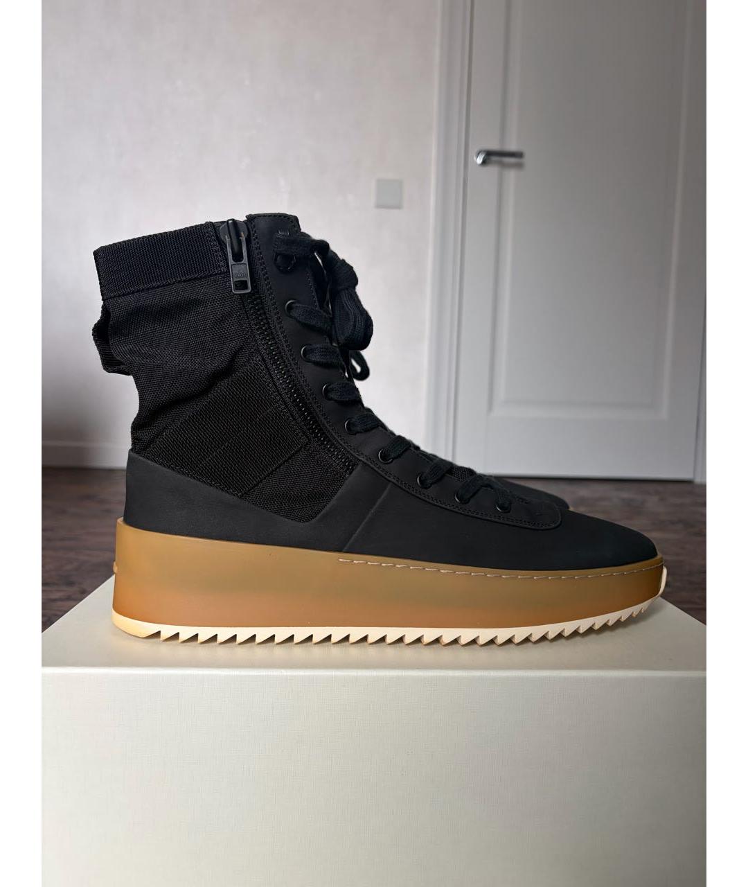 FEAR OF GOD Черные нубуковые высокие ботинки, фото 8