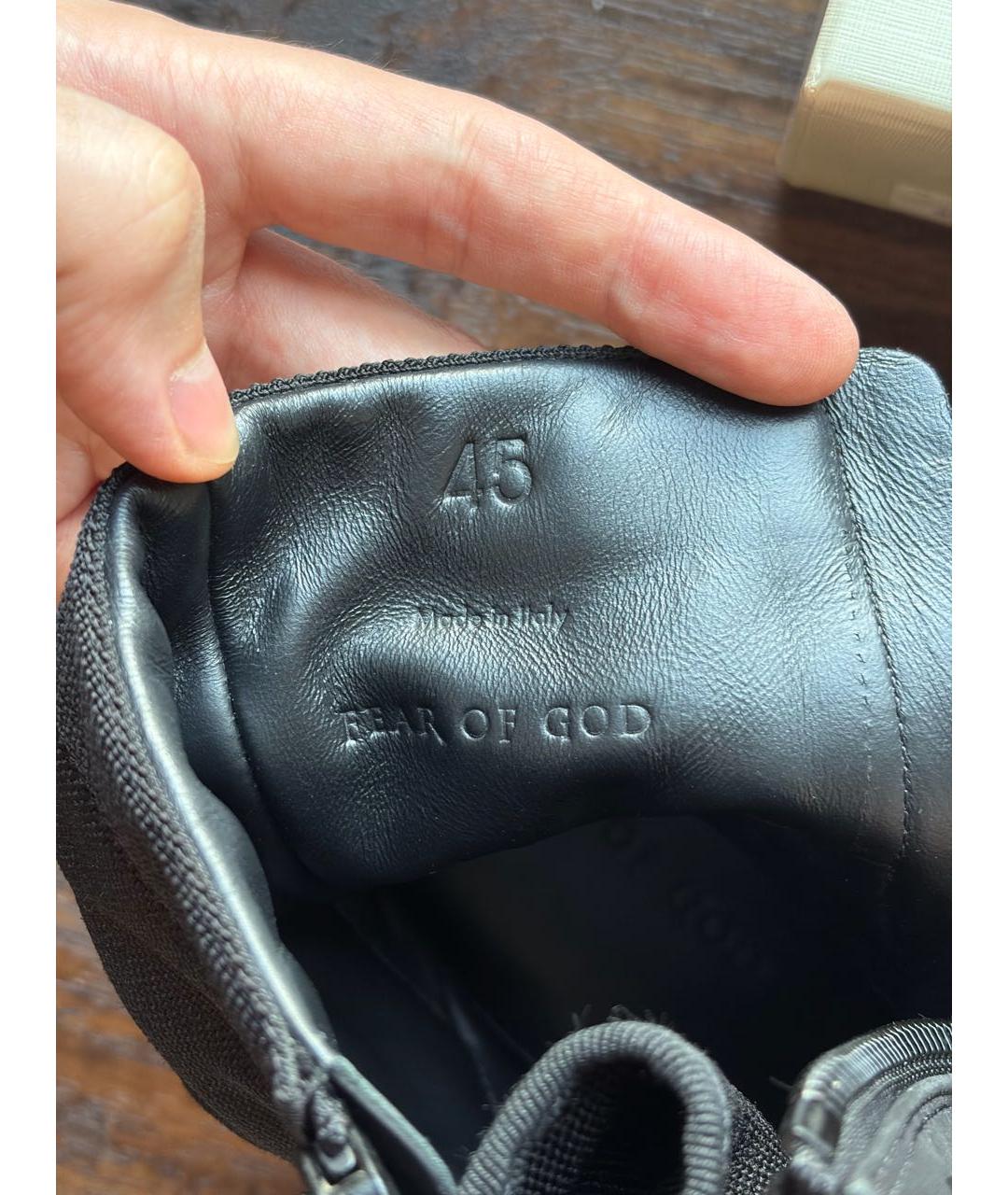 FEAR OF GOD Черные нубуковые высокие ботинки, фото 5