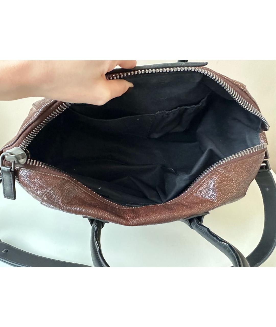 GIVENCHY Коричневая кожаная сумка с короткими ручками, фото 5