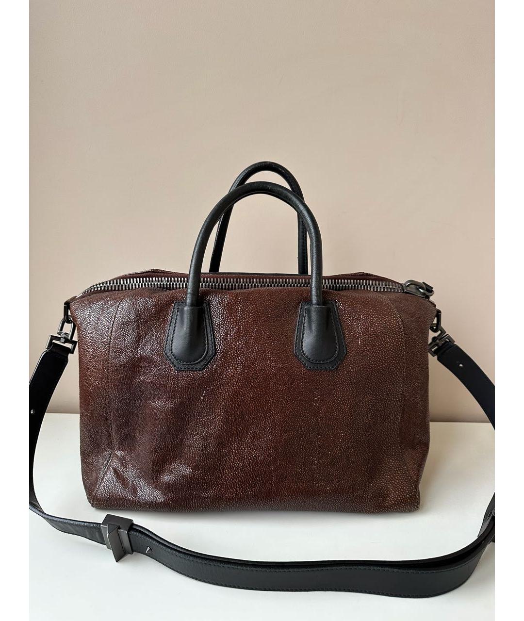 GIVENCHY Коричневая кожаная сумка с короткими ручками, фото 3