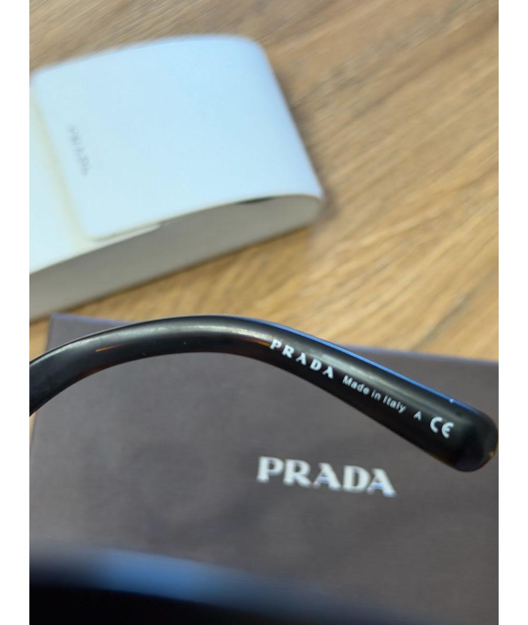 PRADA Коричневые деревянные солнцезащитные очки, фото 6
