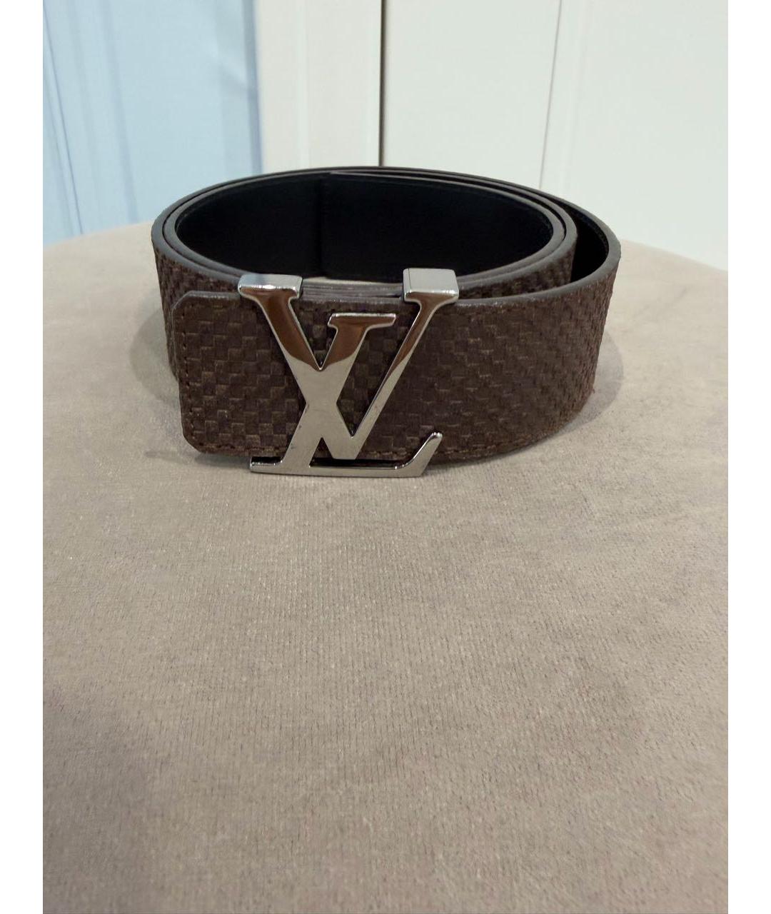 LOUIS VUITTON Коричневый кожаный ремень, фото 7