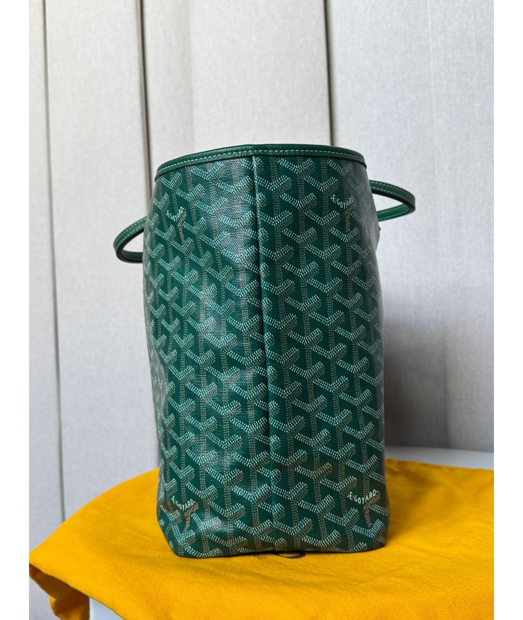 GOYARD Зеленая сумка тоут из канвы, фото 7
