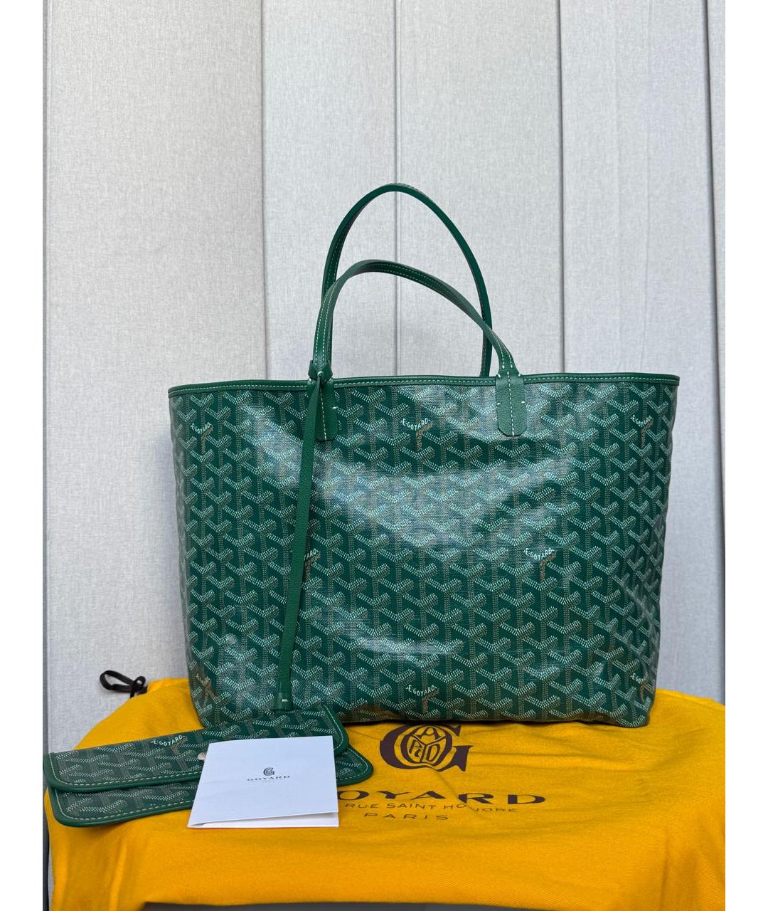 GOYARD Зеленая сумка тоут из канвы, фото 2
