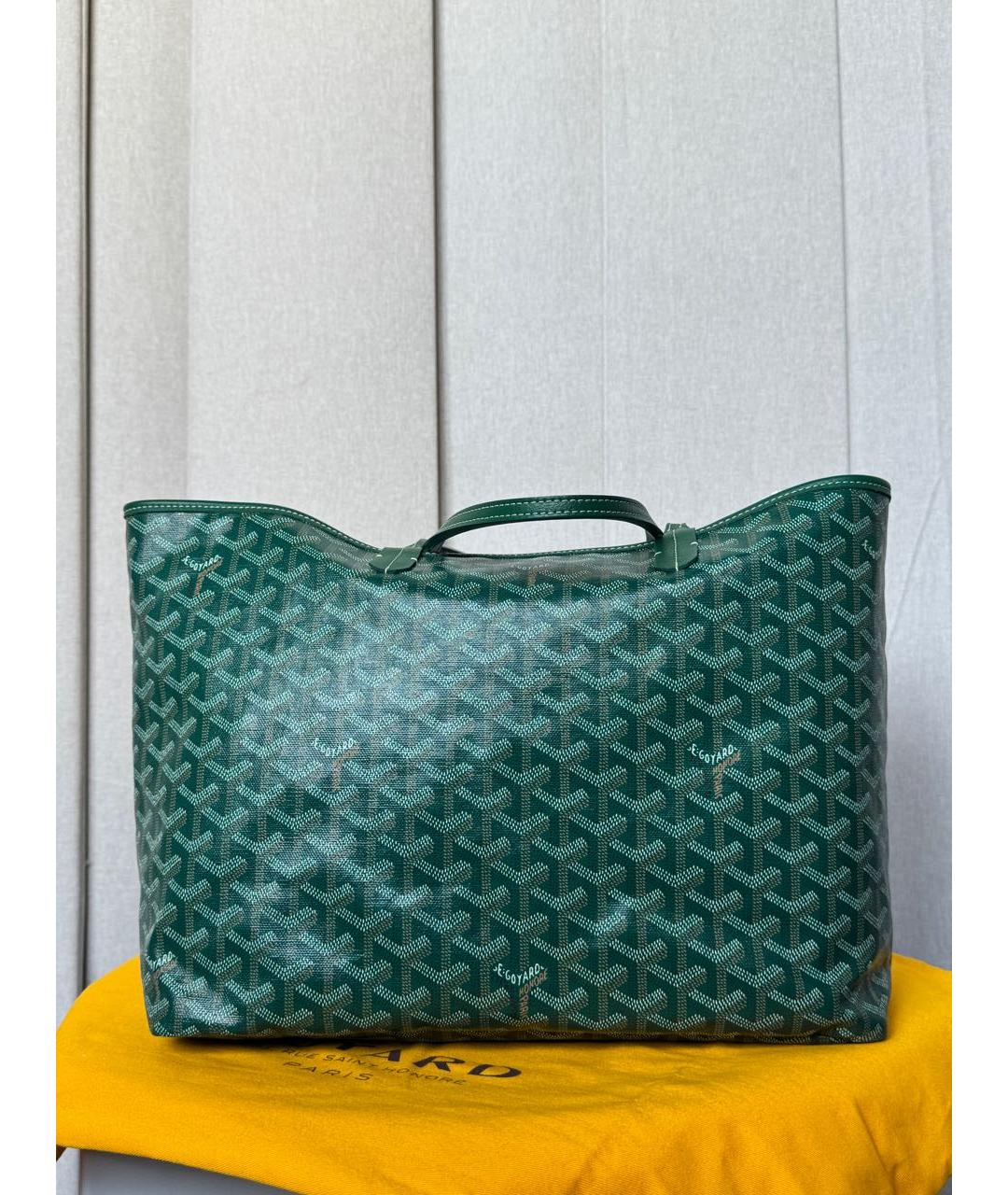 GOYARD Зеленая сумка тоут из канвы, фото 3
