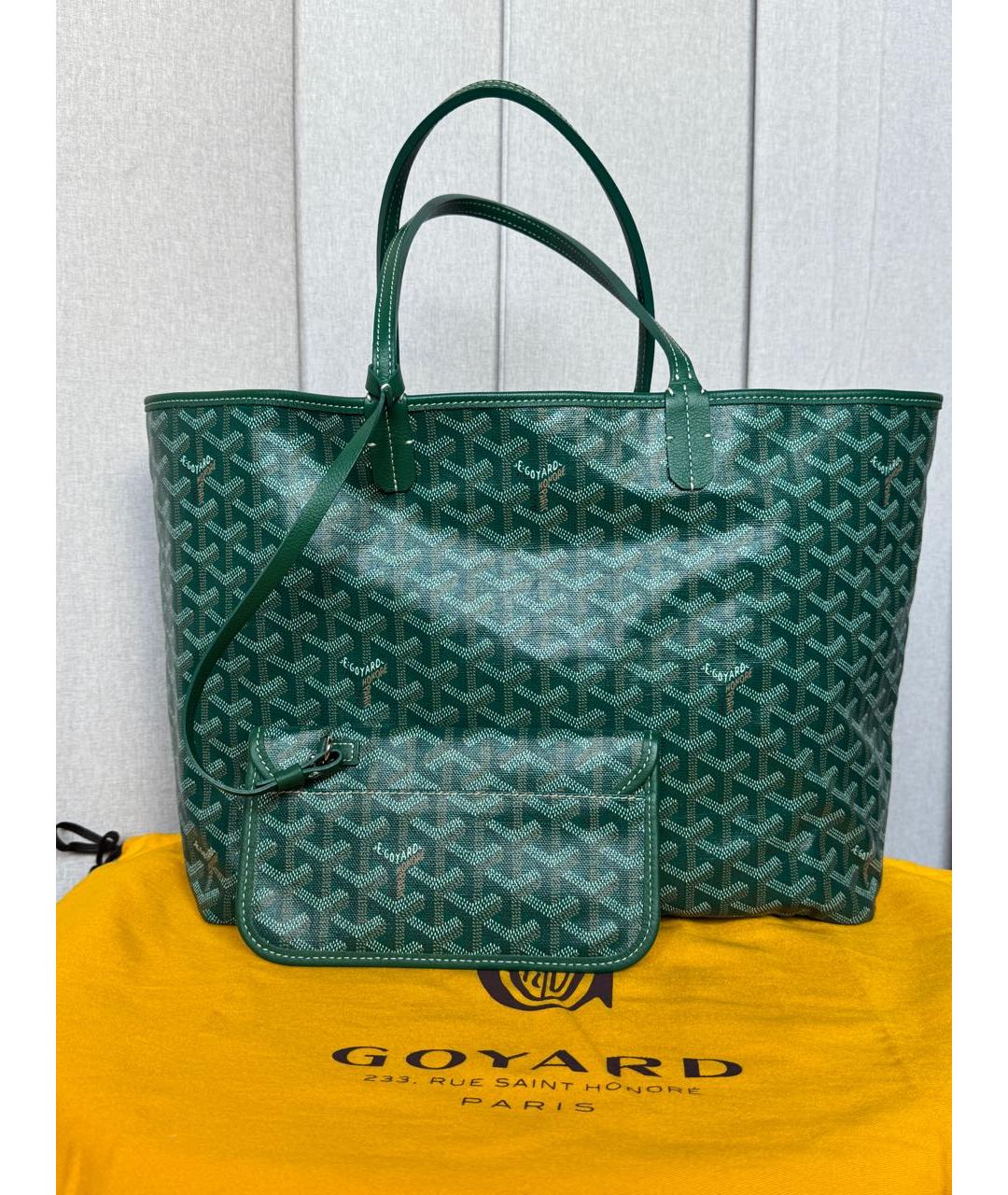 GOYARD Зеленая сумка тоут из канвы, фото 5