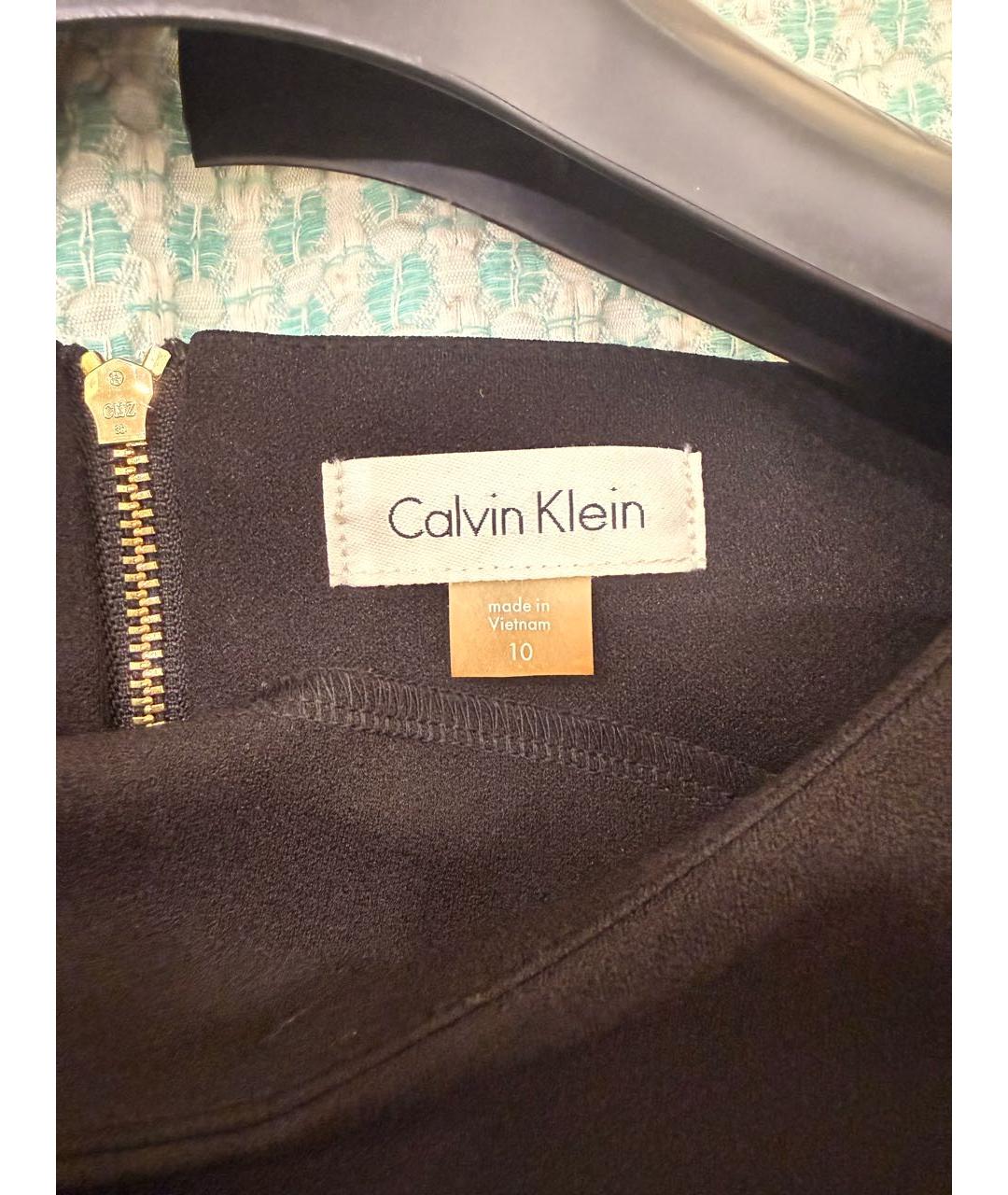 CALVIN KLEIN Черное полиэстеровое повседневное платье, фото 4