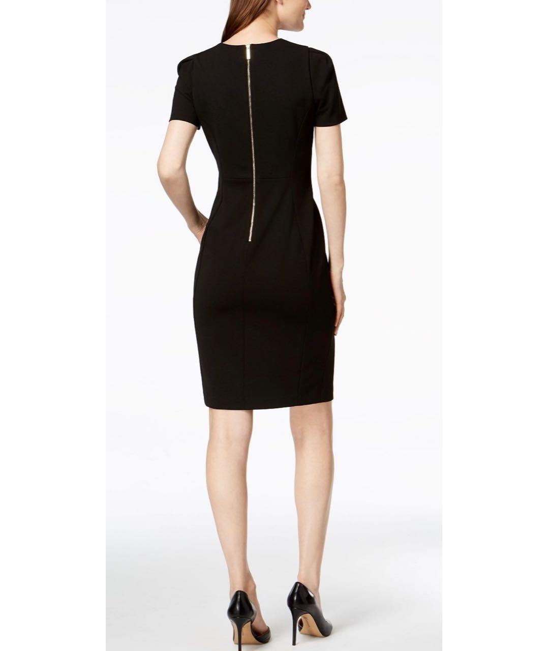 CALVIN KLEIN Черное полиэстеровое повседневное платье, фото 6