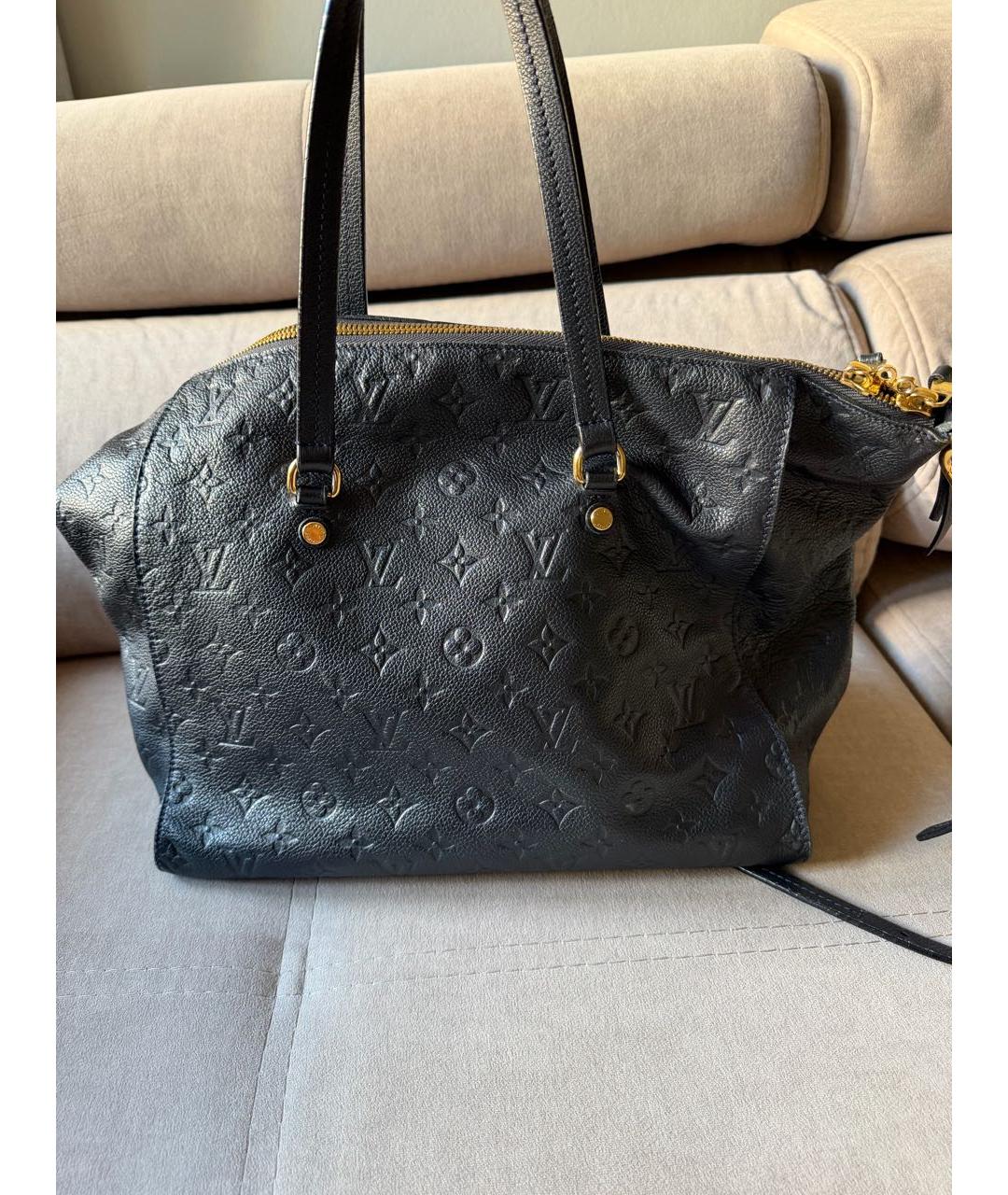 LOUIS VUITTON Темно-синяя кожаная сумка тоут, фото 2