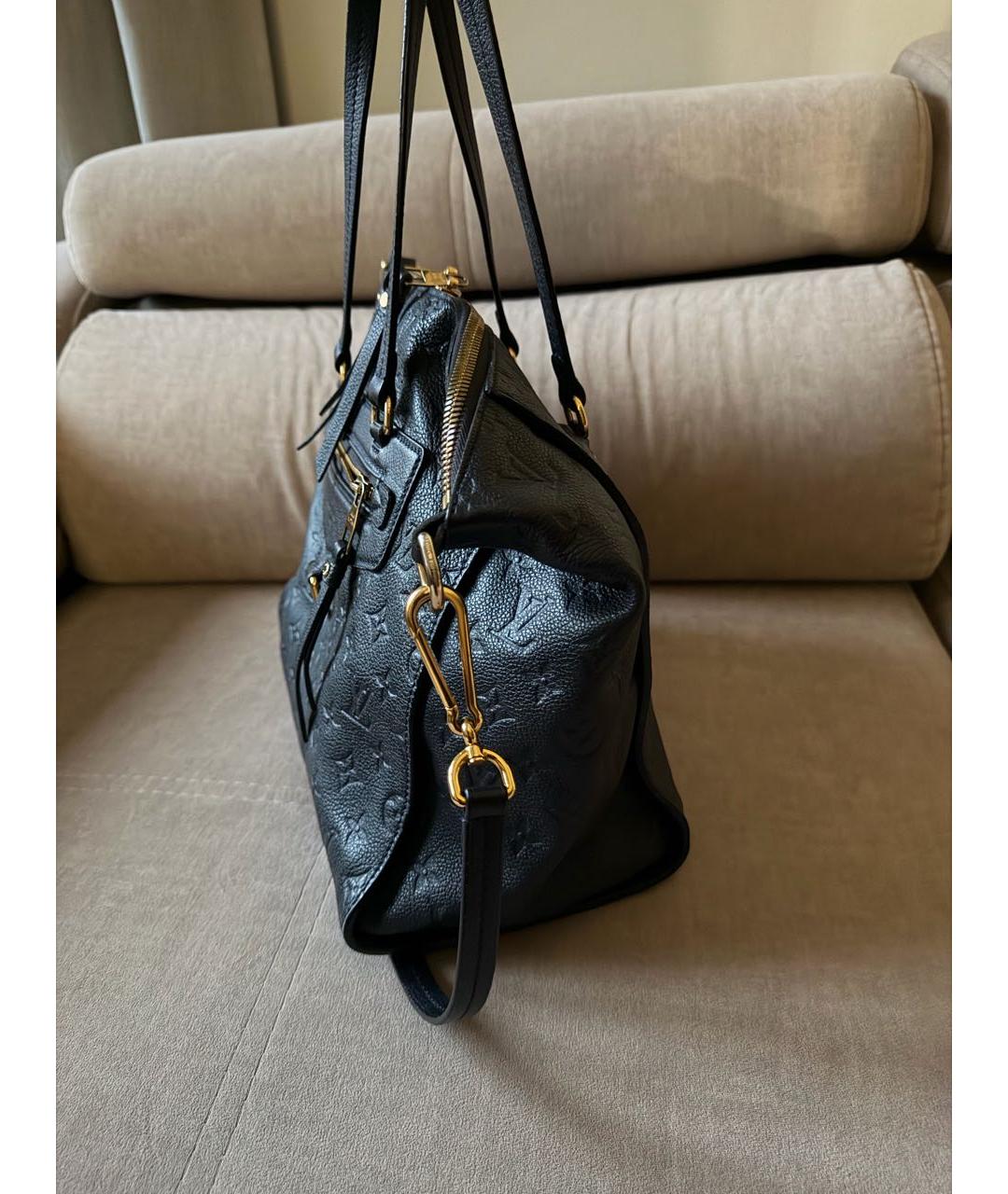 LOUIS VUITTON Темно-синяя кожаная сумка тоут, фото 8