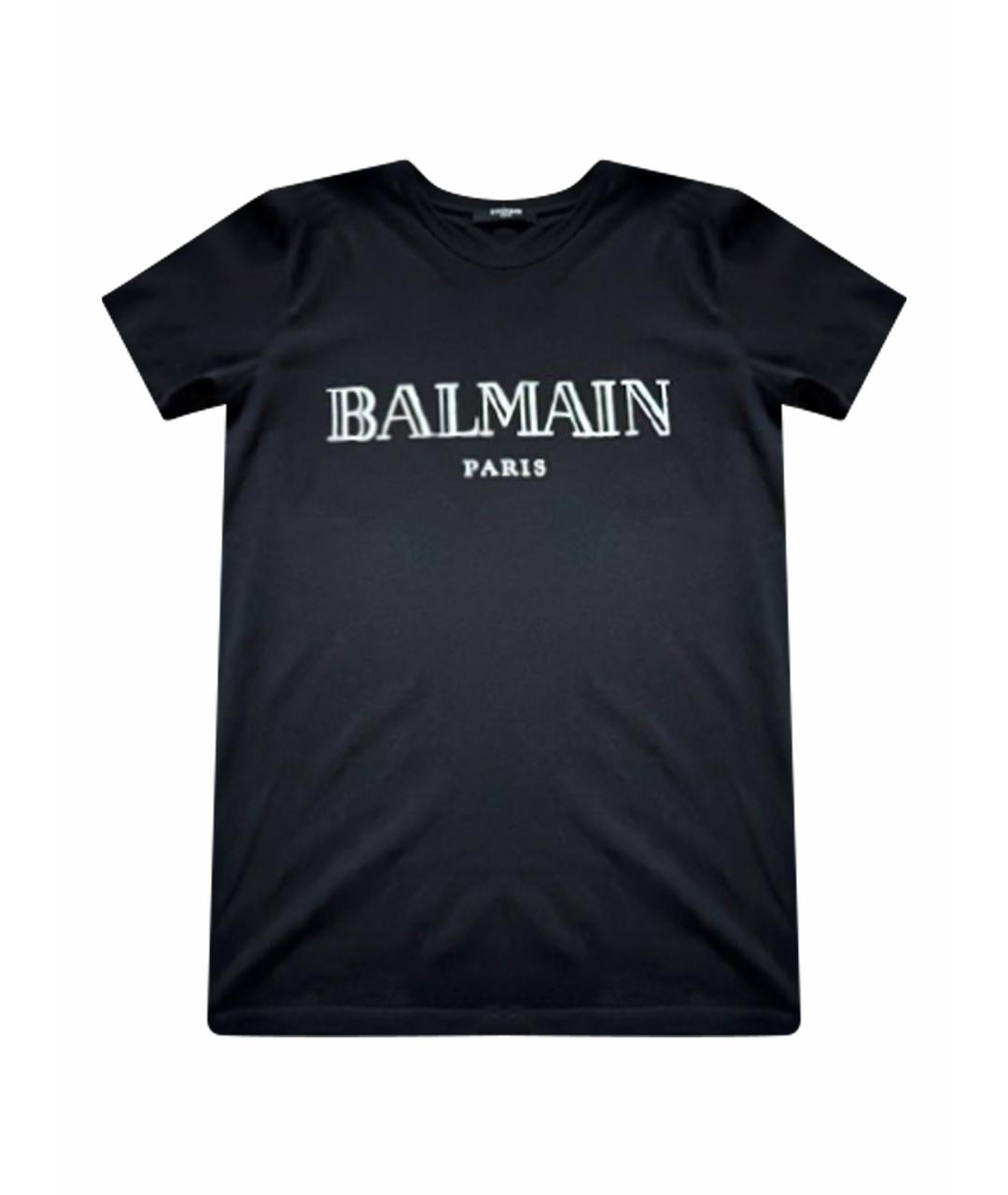 BALMAIN Черная хлопковая футболка, фото 1