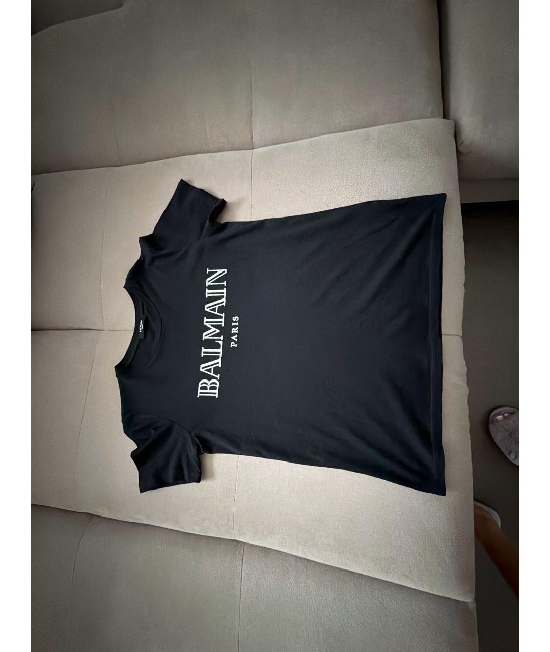 BALMAIN Черная хлопковая футболка, фото 5