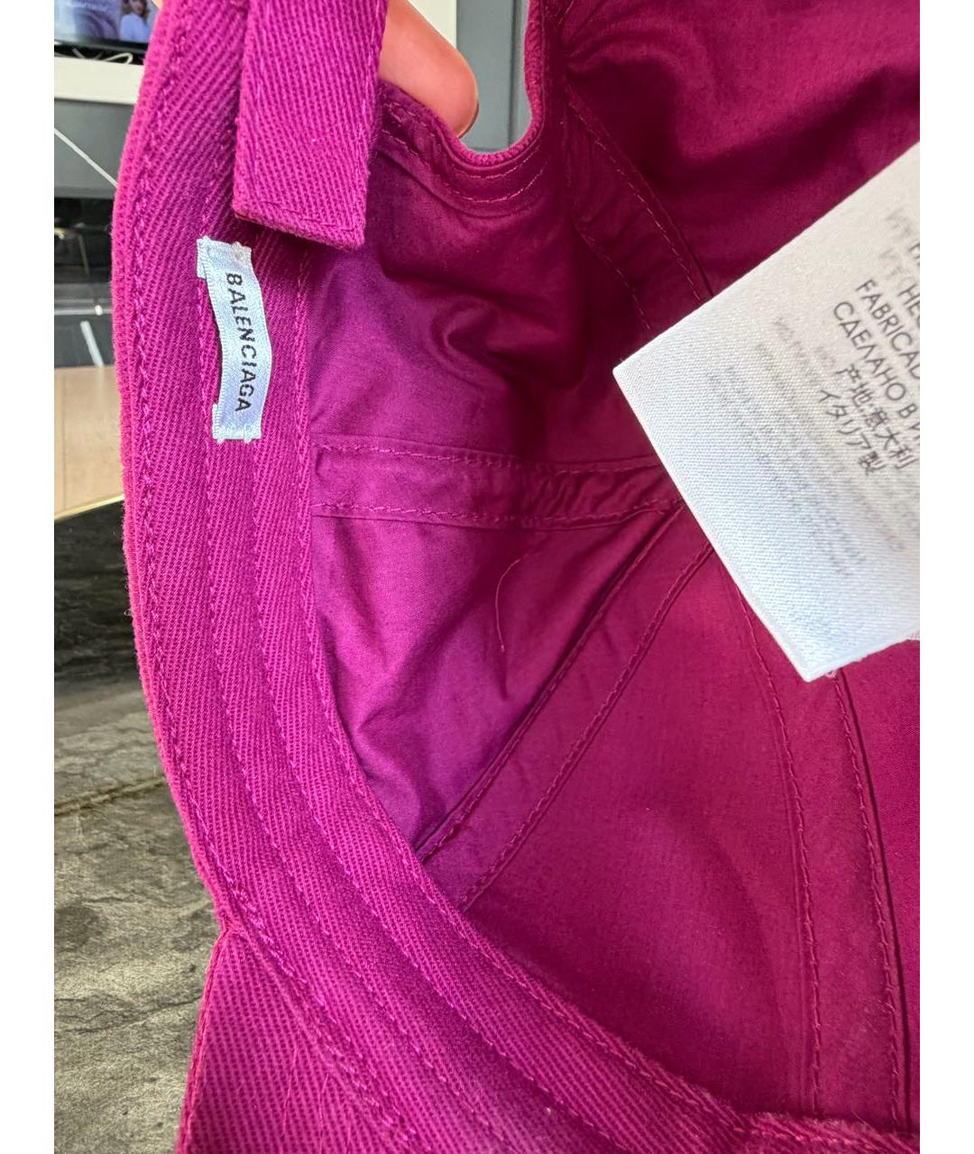 BALENCIAGA Фуксия хлопковая кепка, фото 4