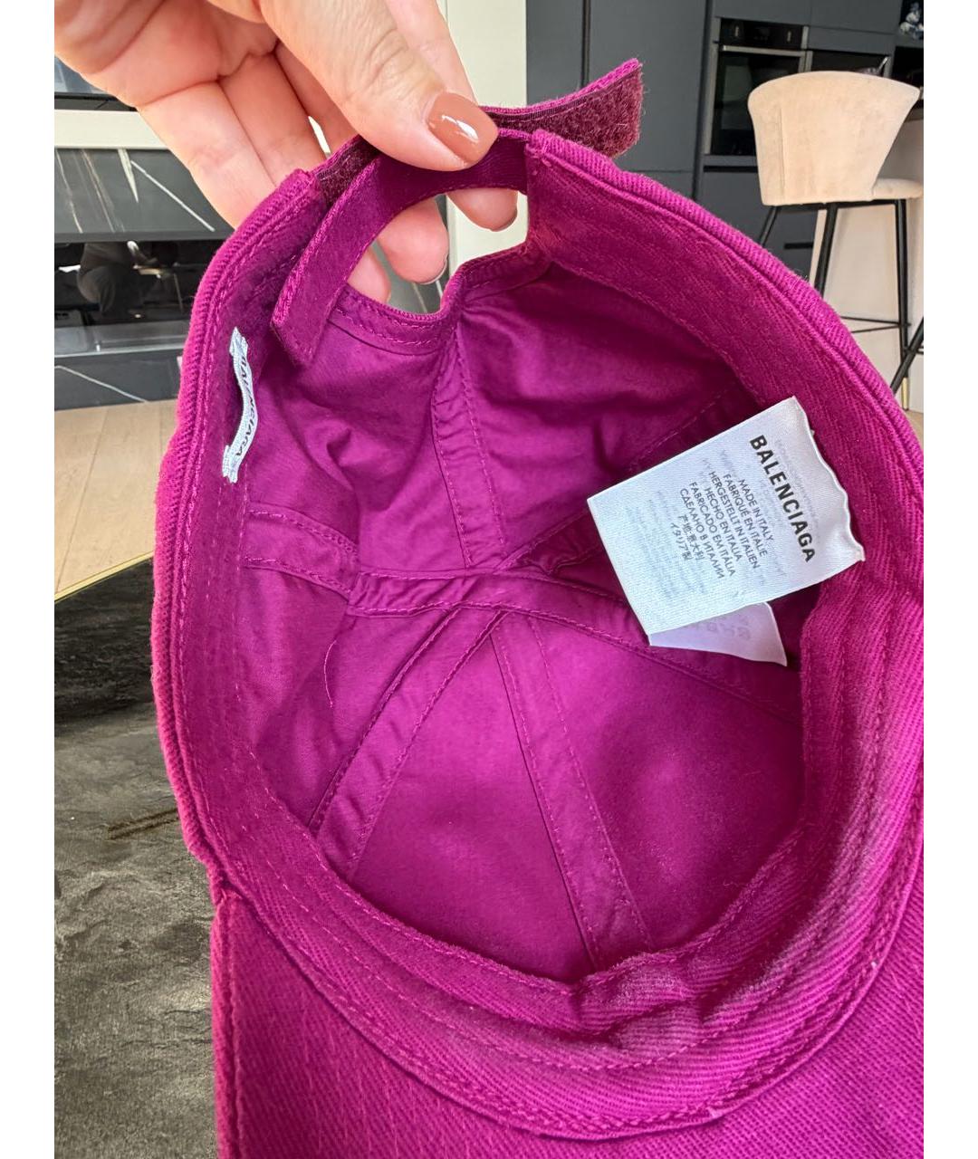 BALENCIAGA Фуксия хлопковая кепка, фото 5