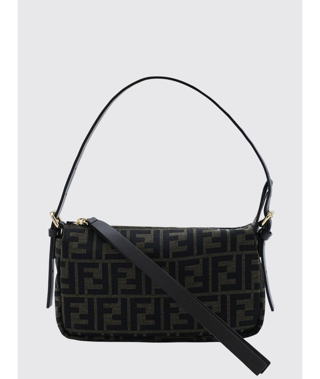 FENDI Коричневая жаккардовая сумка через плечо, фото 4