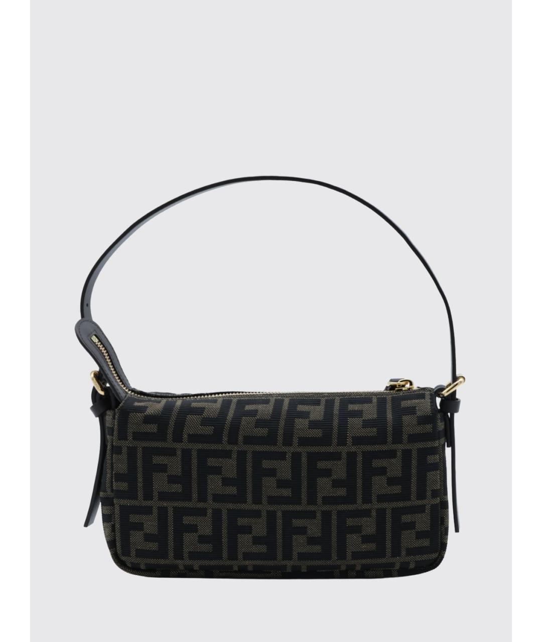FENDI Коричневая жаккардовая сумка через плечо, фото 2