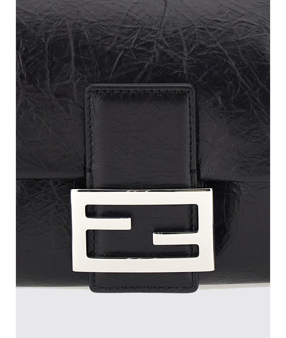 FENDI Черная кожаная сумка через плечо, фото 3