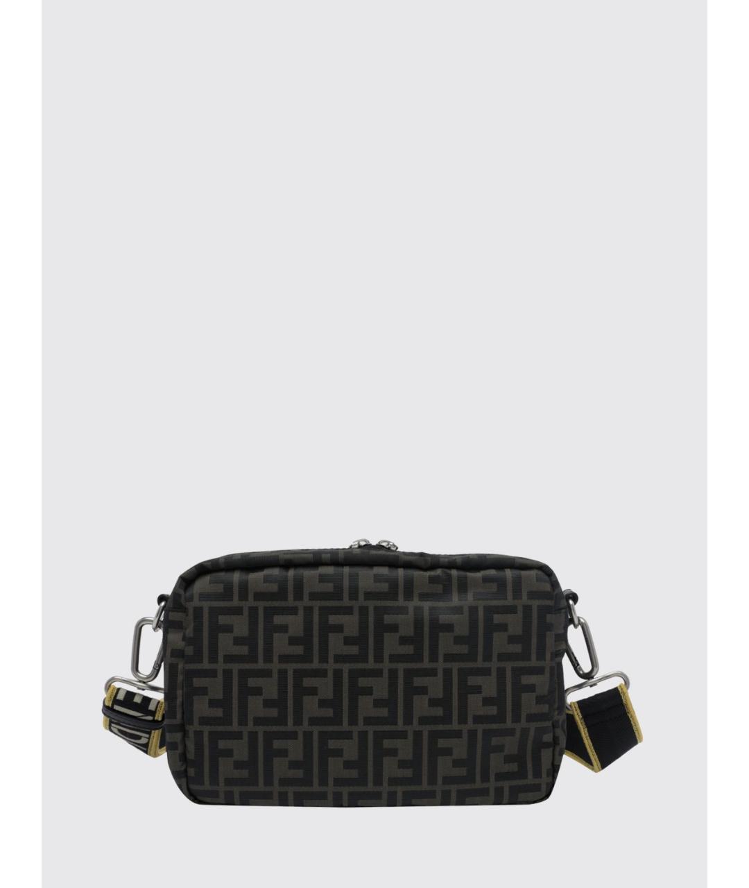 FENDI Коричневая жаккардовая сумка на плечо, фото 2