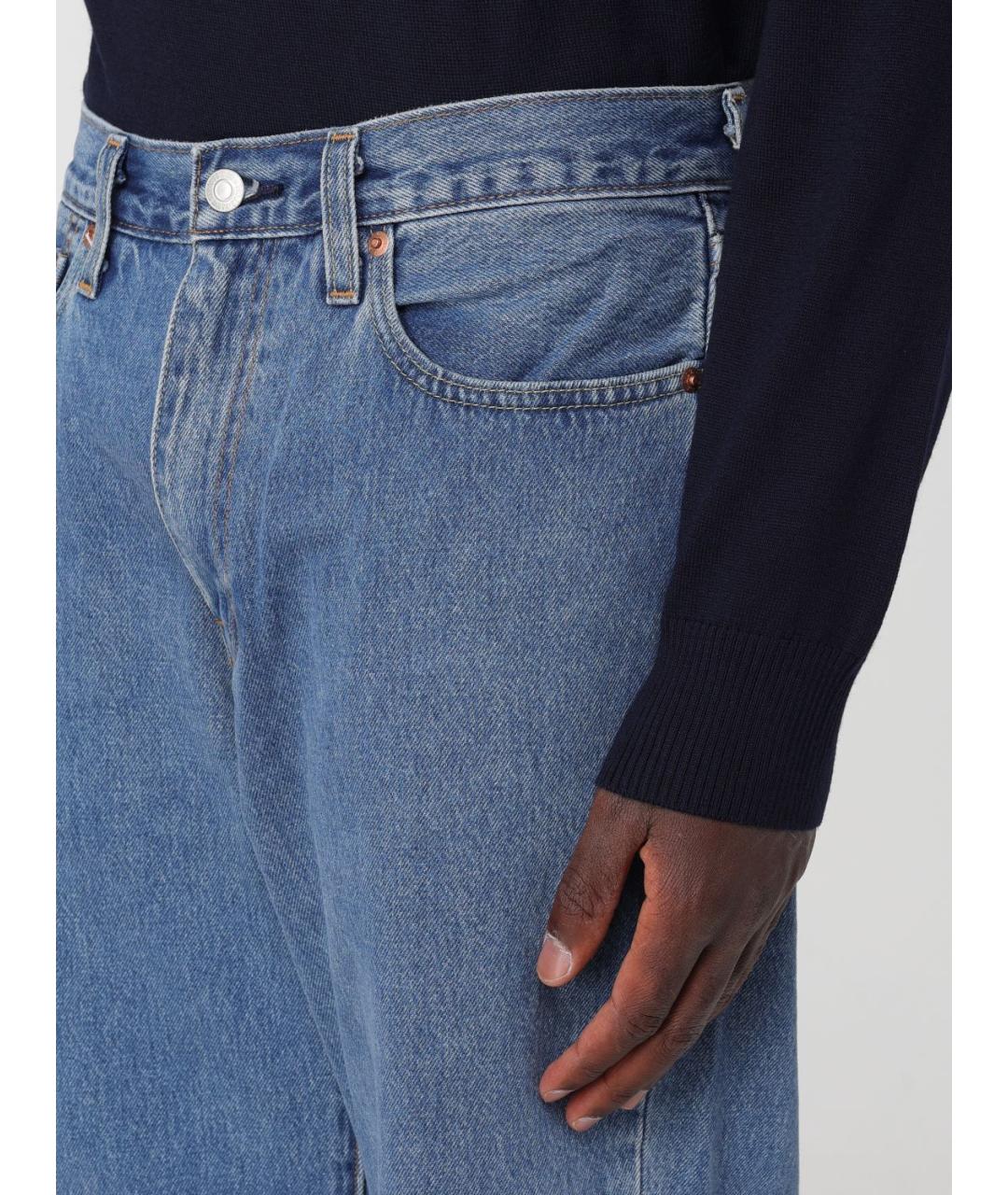 LEVI'S Синие хлопковые прямые джинсы, фото 3