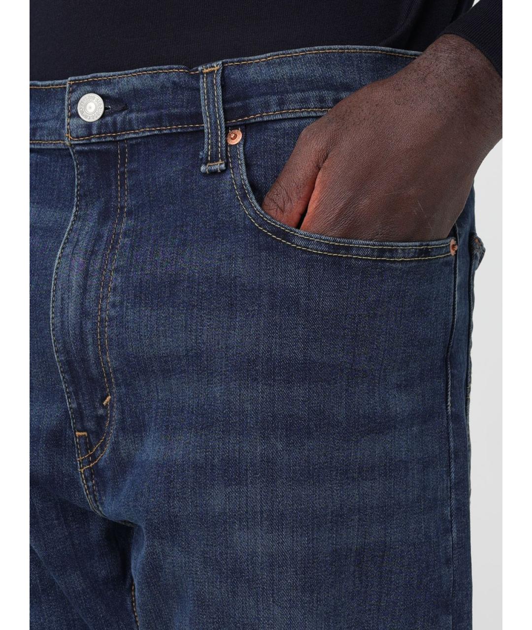 LEVI'S Синие хлопковые прямые джинсы, фото 3