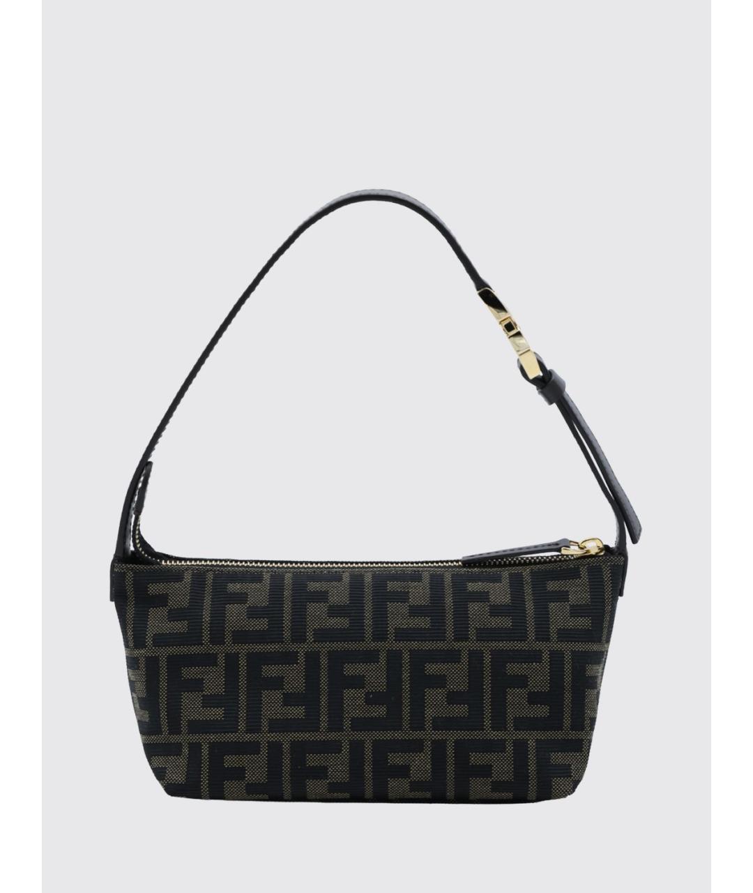 FENDI Коричневая жаккардовая сумка через плечо, фото 2