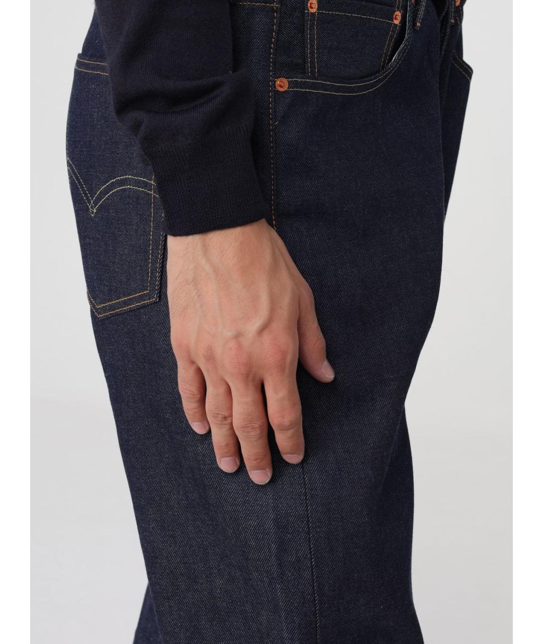 LEVI'S Синие хлопковые прямые джинсы, фото 3