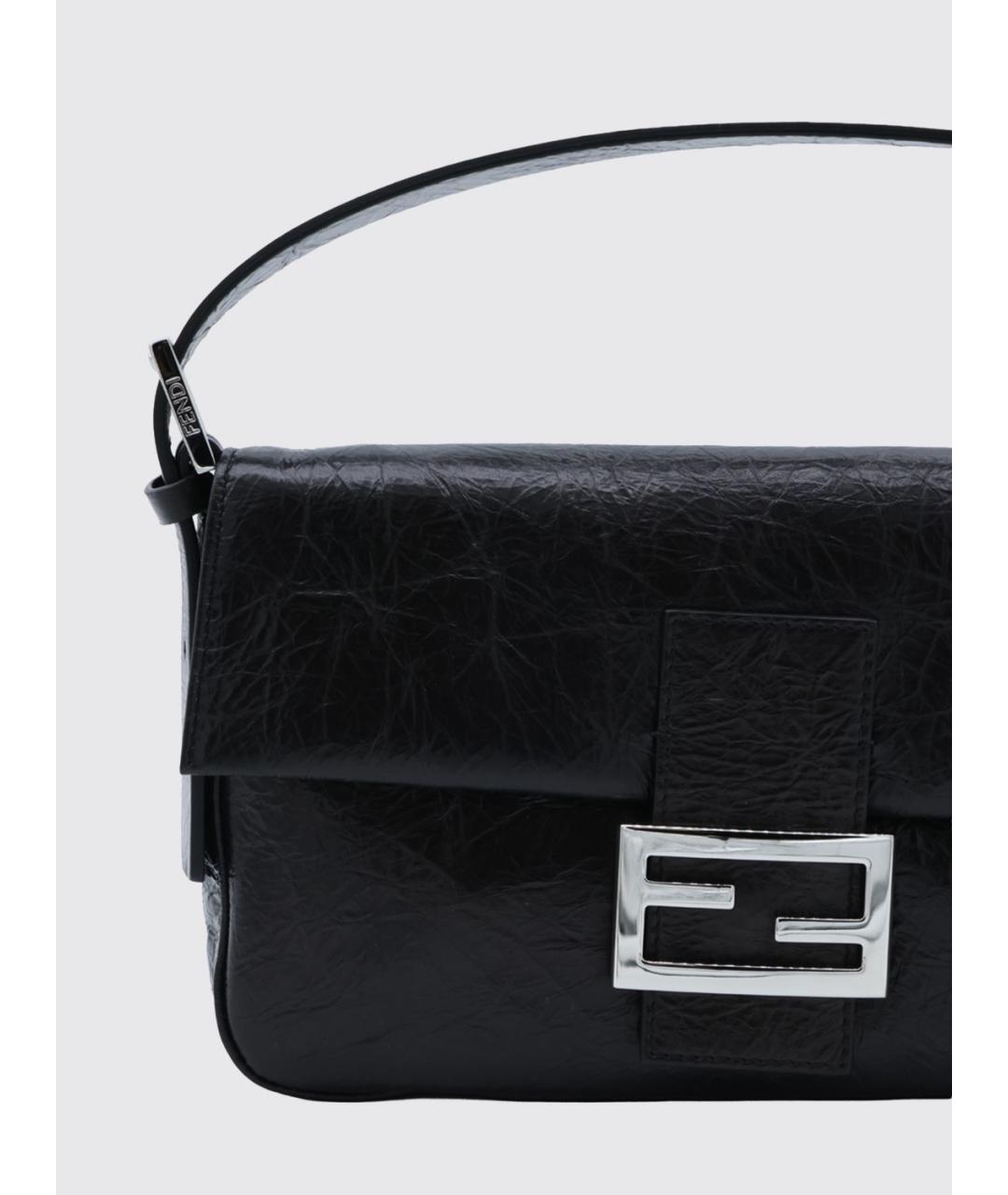 FENDI Черная кожаная сумка через плечо, фото 3