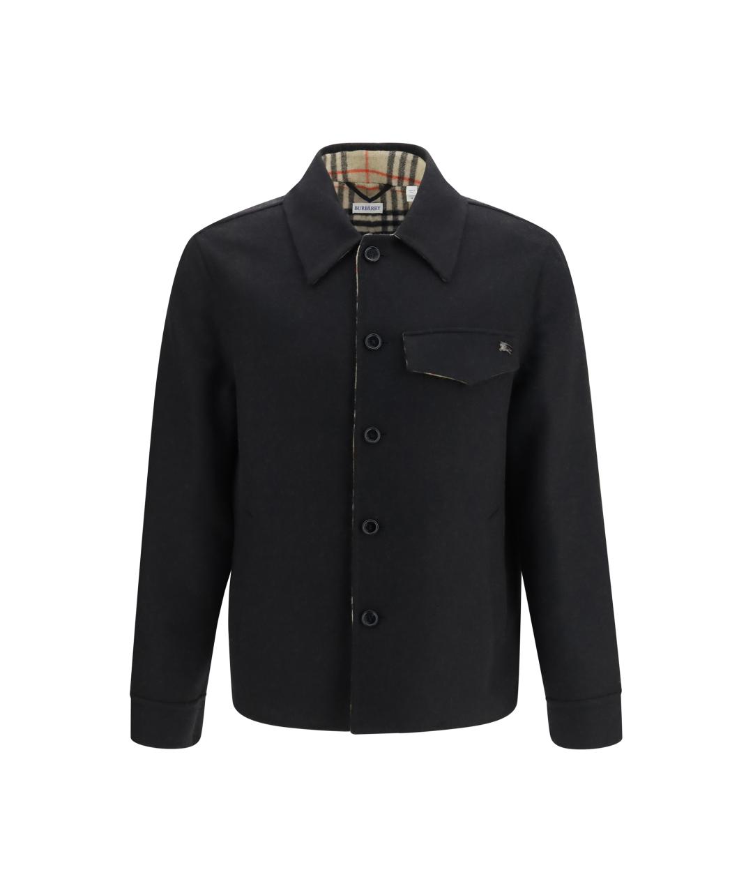 BURBERRY Черная шерстяная куртка, фото 1