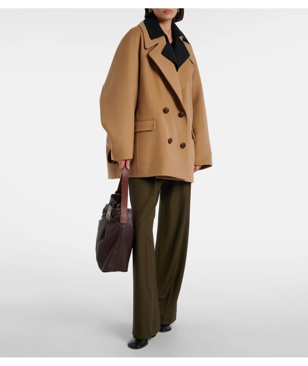 LOEWE Бежевое шерстяное пальто, фото 6