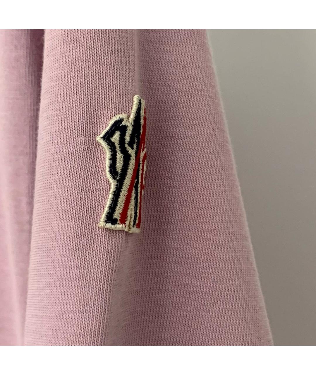 MONCLER Розовая хлопковая футболка, фото 6