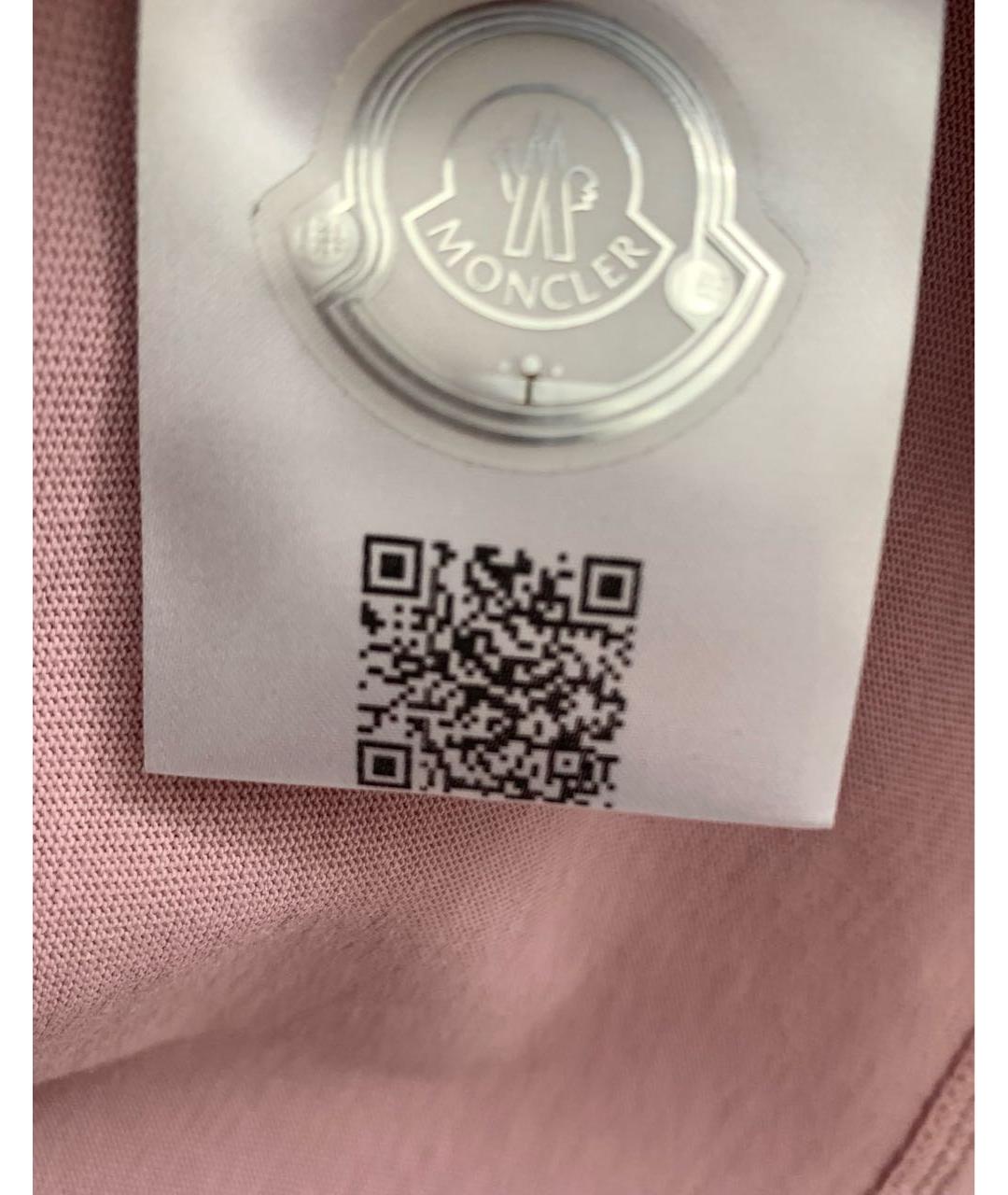 MONCLER Розовая хлопковая футболка, фото 5